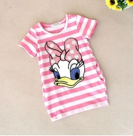 Girls Striped Ducky Image Tunic Dress