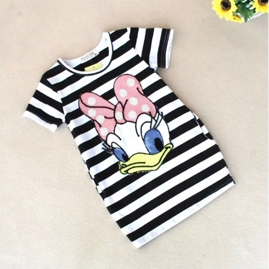 Girls Striped Ducky Image Tunic Dress