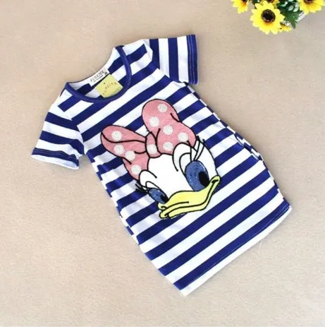 Girls Striped Ducky Image Tunic Dress