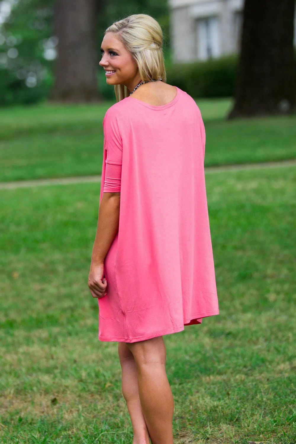 Half Sleeve Piko Tunic - Coral