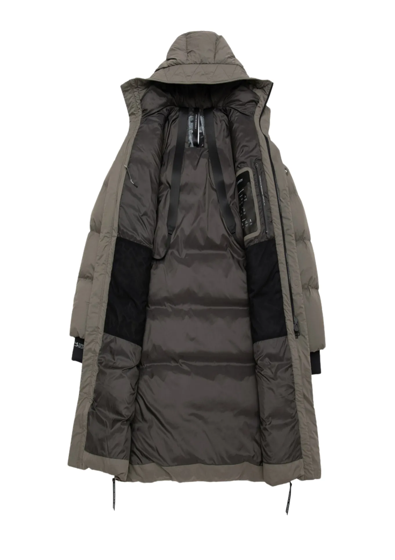 Krakatau Quilted Long Parka Coat (Taupe)