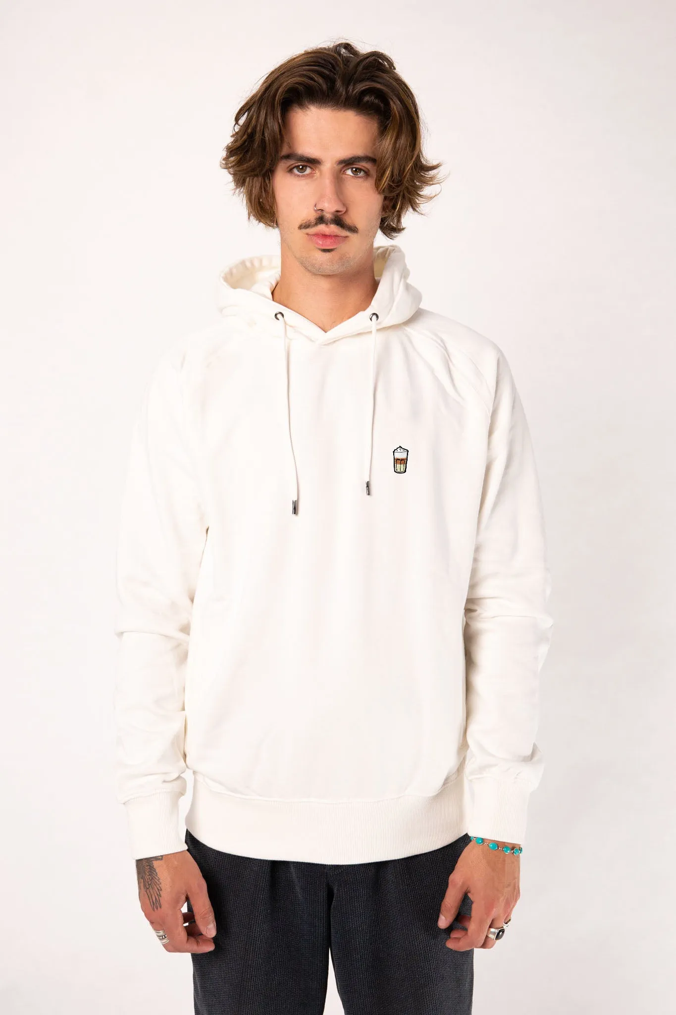 Latte Macchiato | Bestickter Organic Bio Baumwoll Männer Hoodie