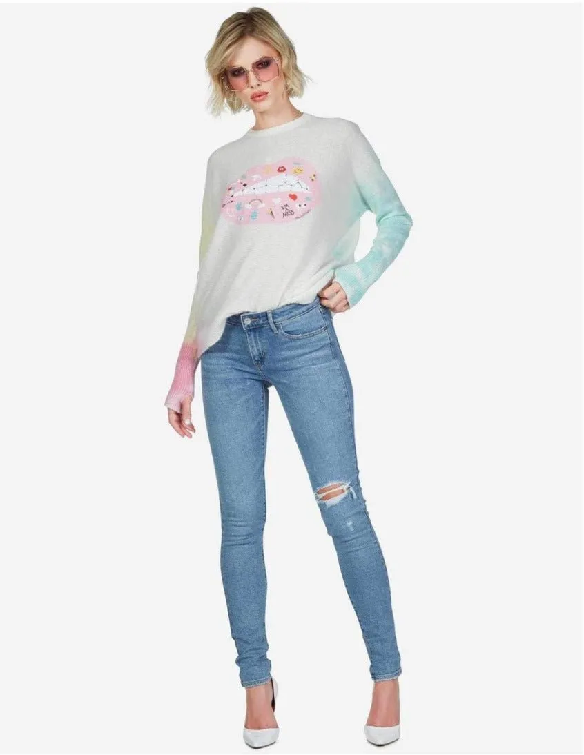 Lauren Moshi Ladona Elements Lip Cashmere Sweater