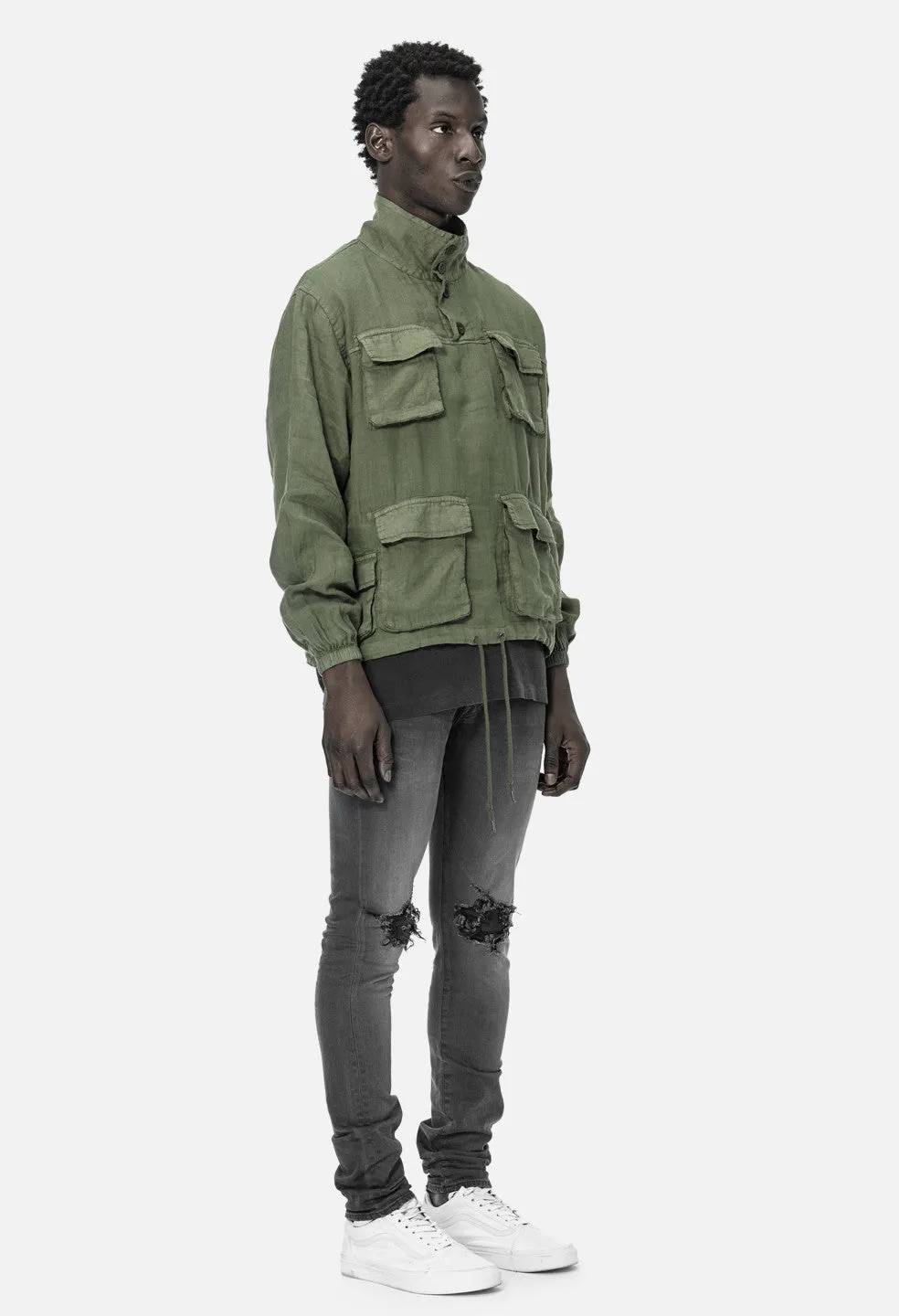 Linen M65 Pullover / Olive