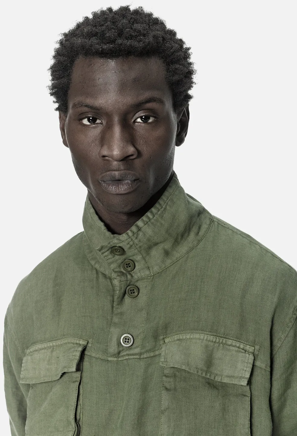 Linen M65 Pullover / Olive