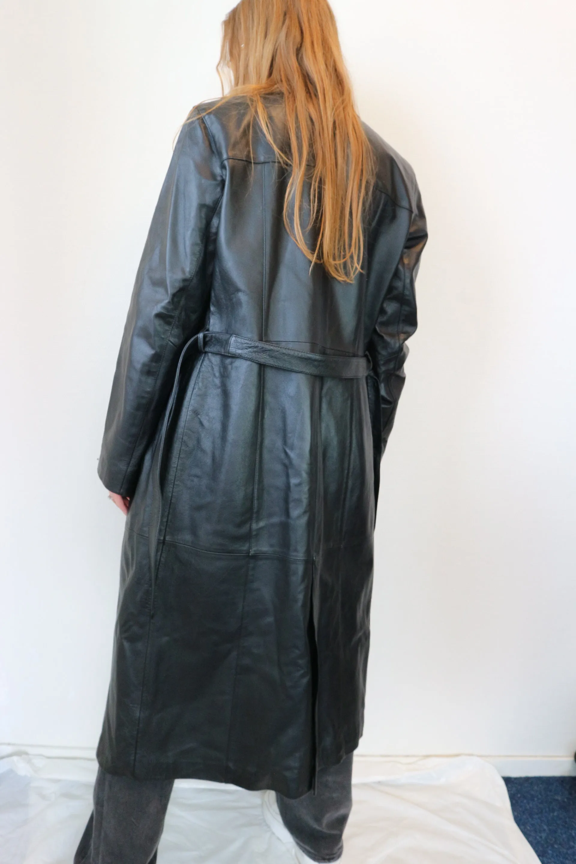 Longline Leather Coat M/L