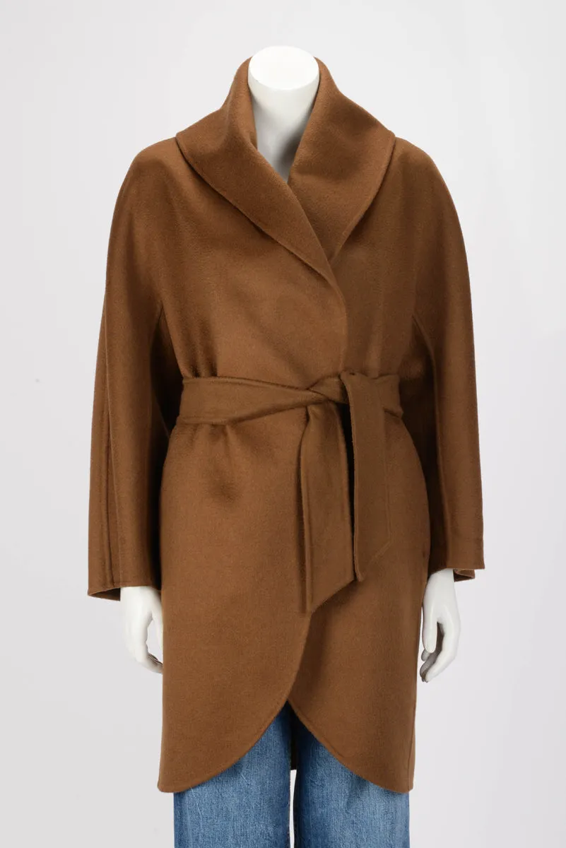 Max Mara Caramel Cashmere Belted Coat IT 36