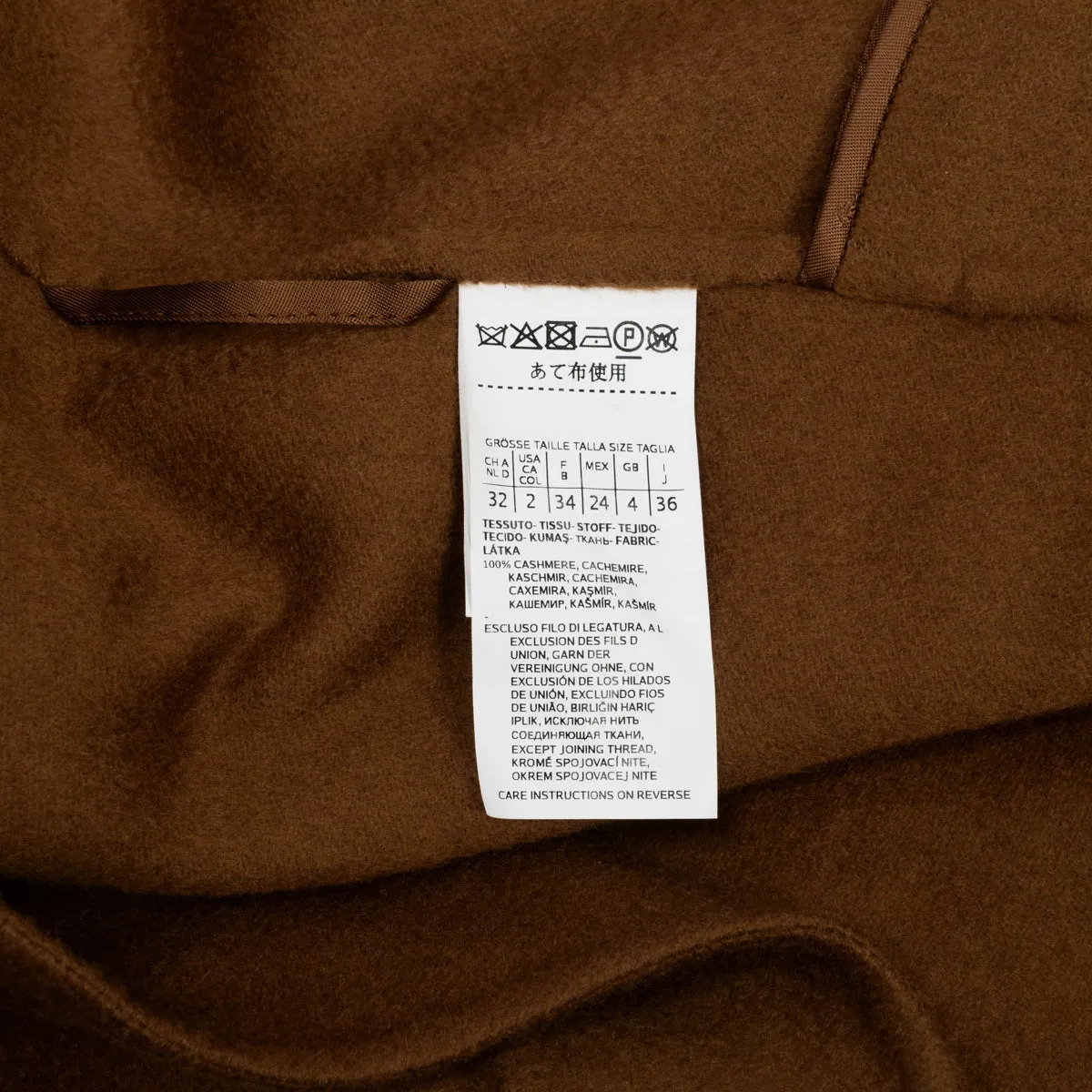 Max Mara Caramel Cashmere Belted Coat IT 36