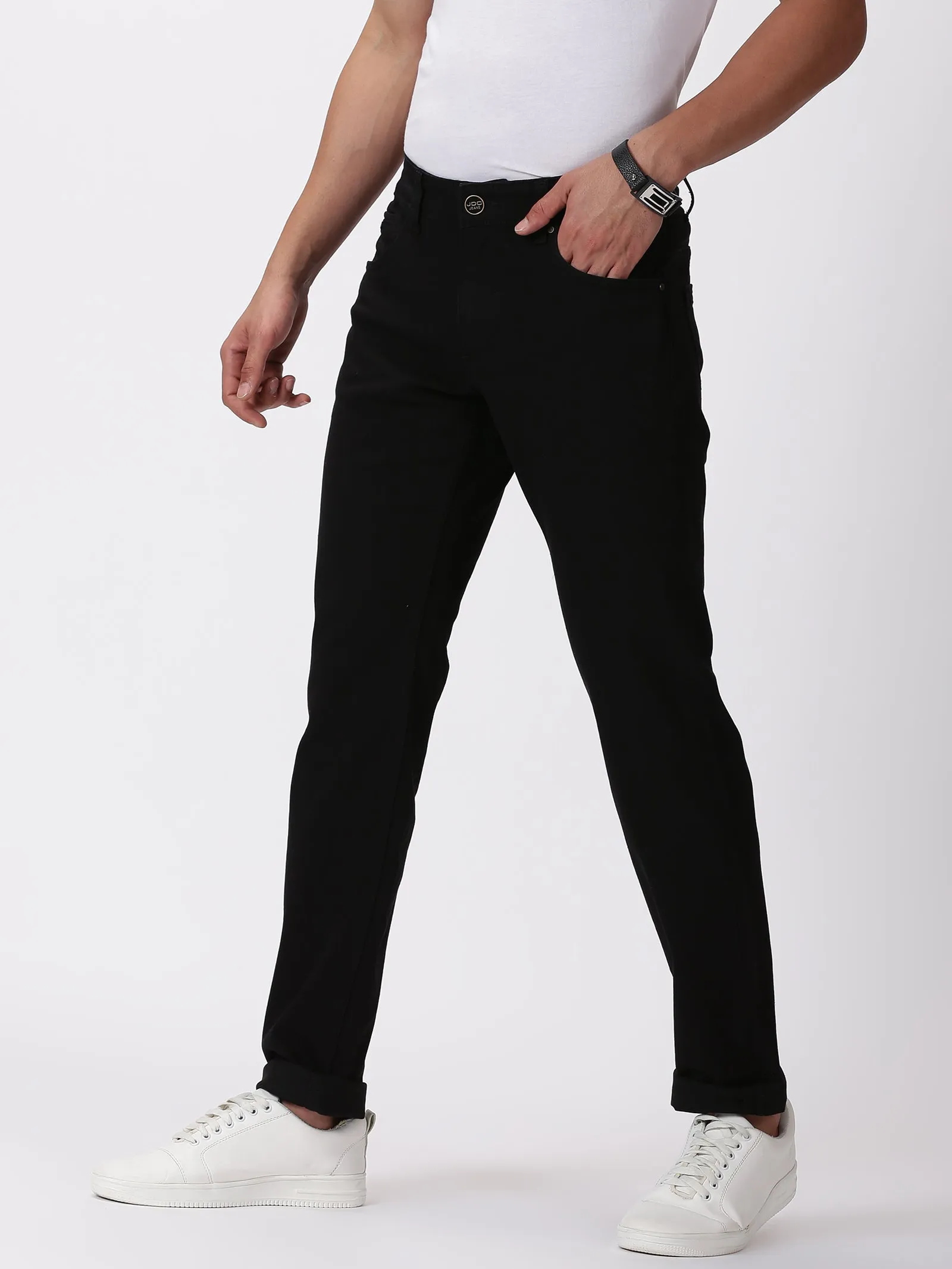 MEN'S BLACK SOLID JASON FIT JEANS