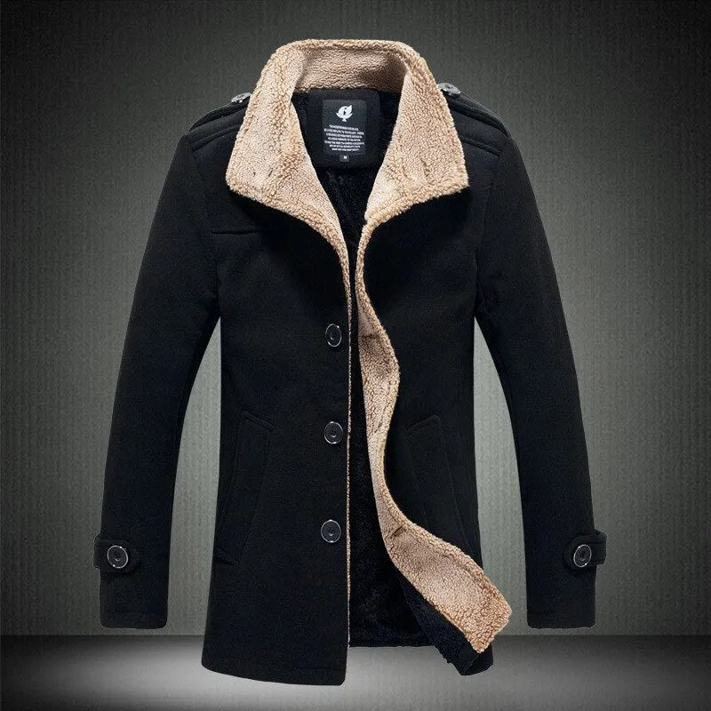 Men's jacket winter fleece, velvet thick warm coat