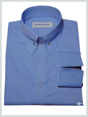 Men's Pin Collar Shirt - Sky Blue Pin Collar Shirt