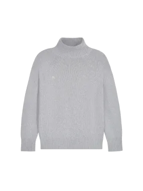 Men's Recycled Cashmere Turtleneck Sweater—grey marl