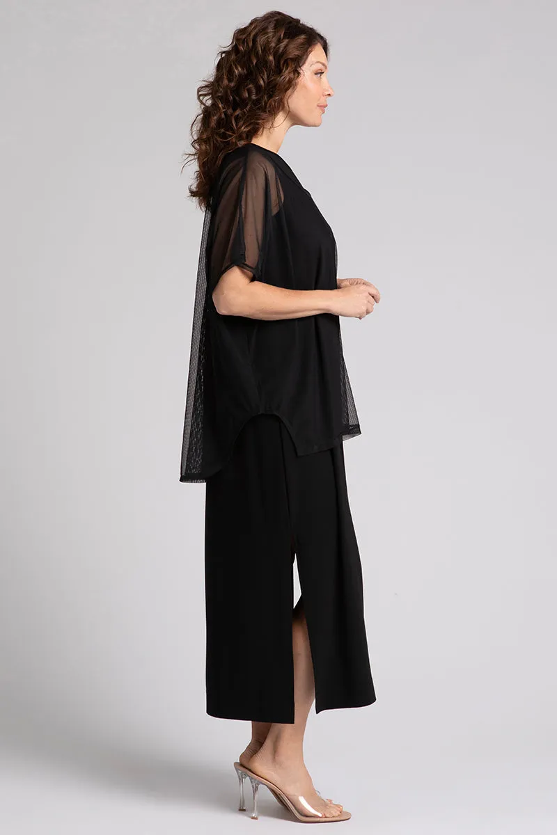 Mesh Slit Back Tunic | Black