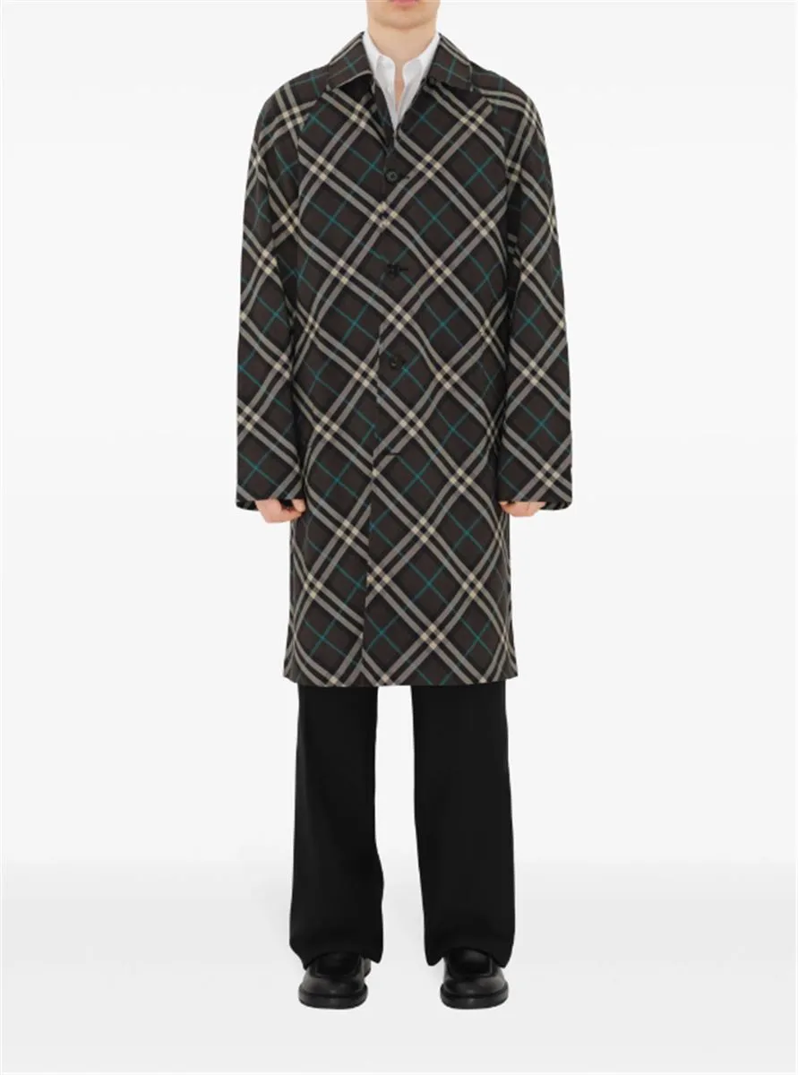 MID-LENGTH CHECK TRENCH COAT