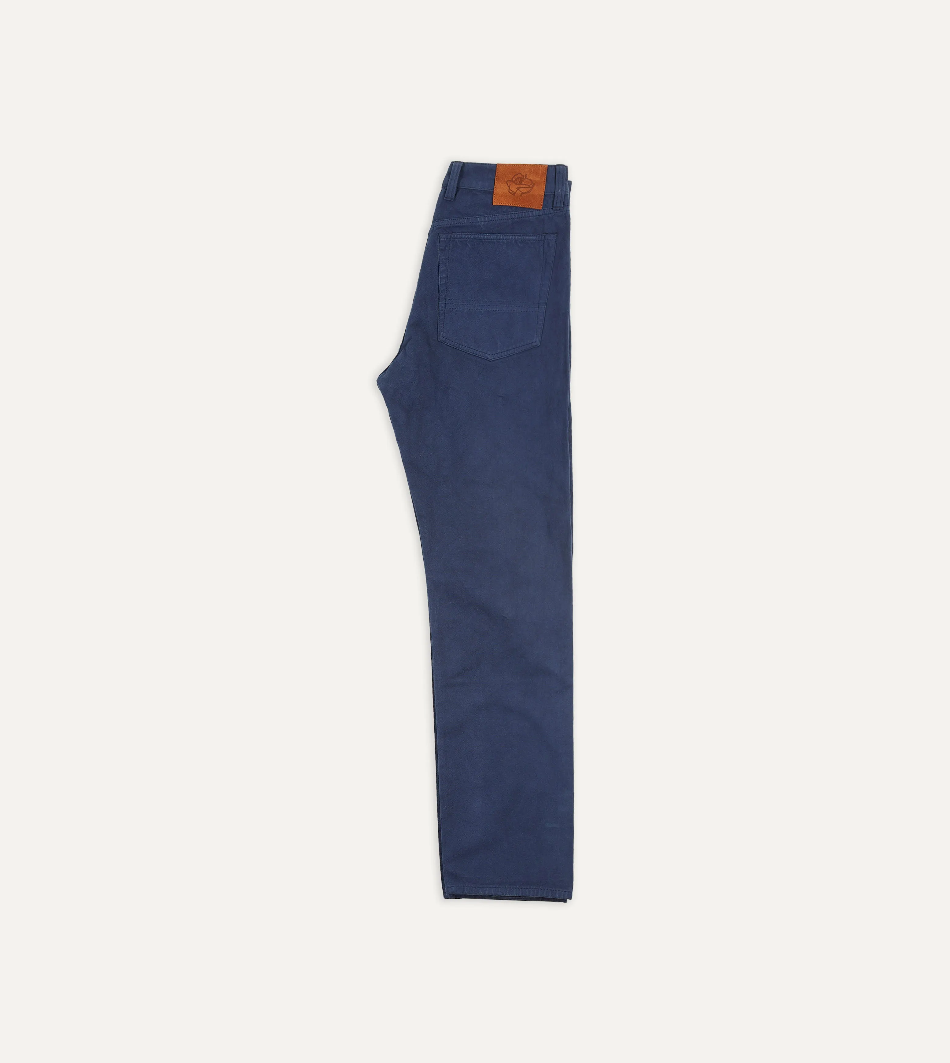 Navy Lightweight Cotton Canvas Five-Pocket Jeans