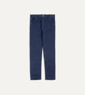 Navy Lightweight Cotton Canvas Five-Pocket Jeans