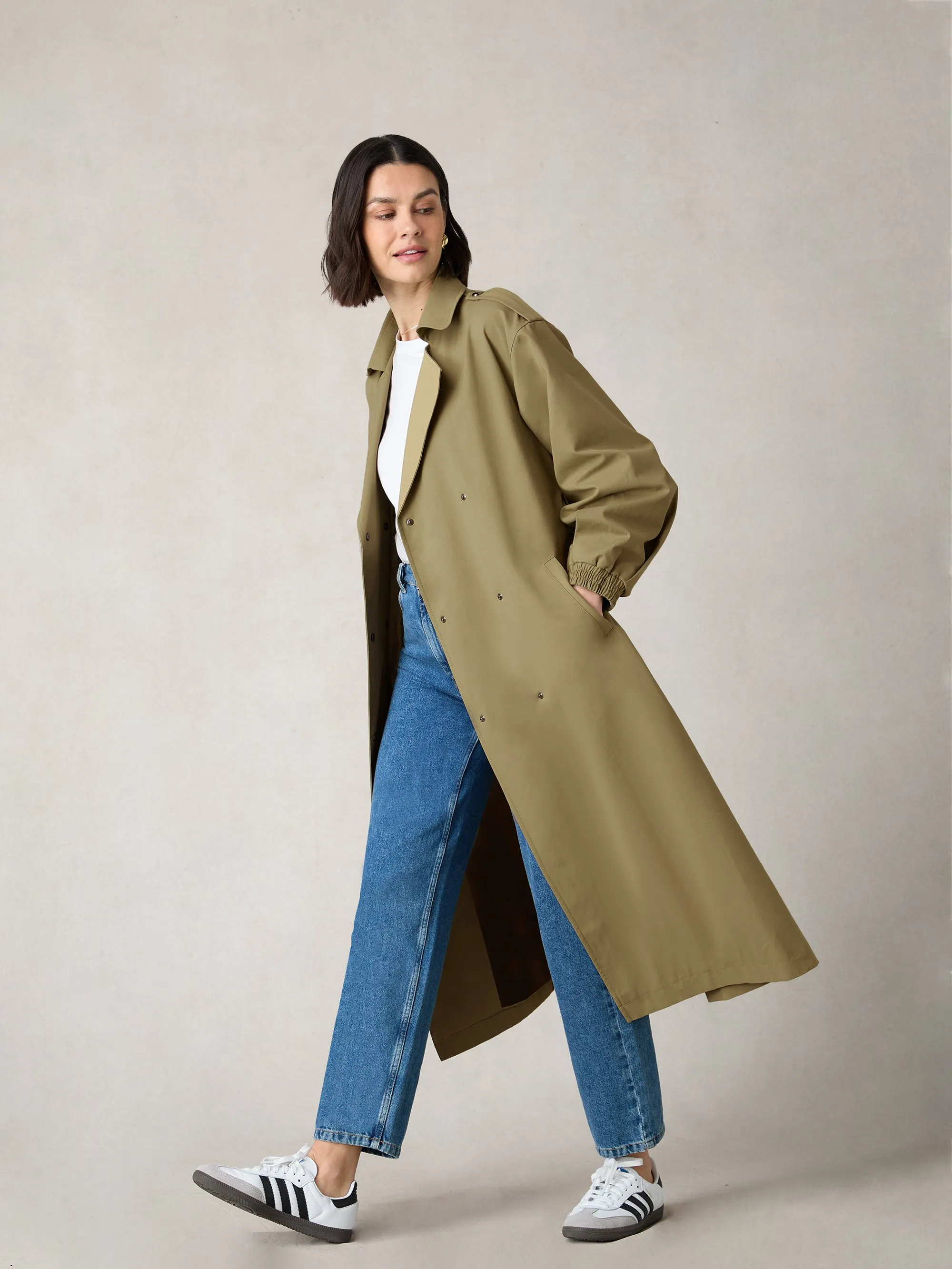 Petite Khaki Belted Trench Coat