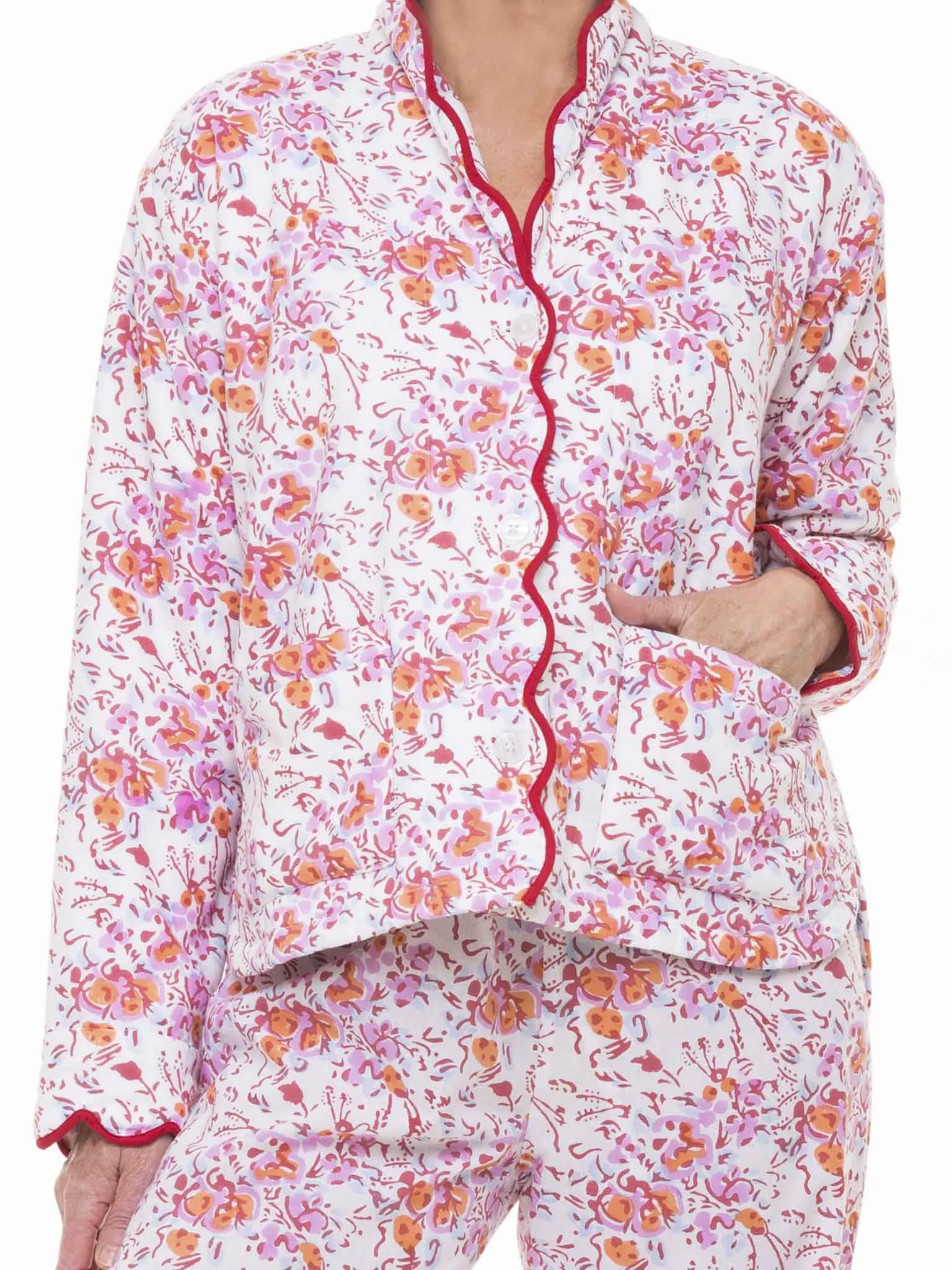 Pink Floral Fleece Jacket