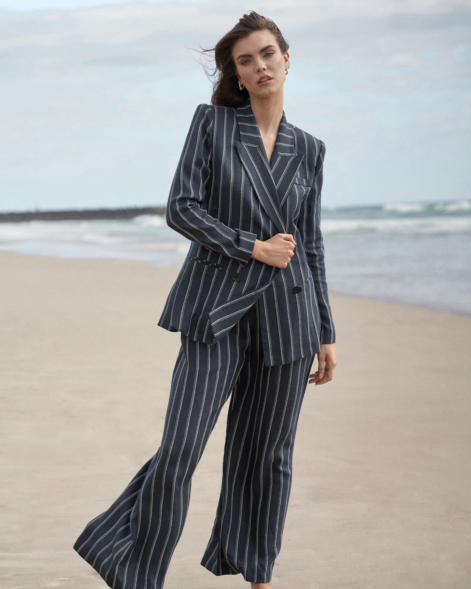 Polo Linen Pinstripe Blazer