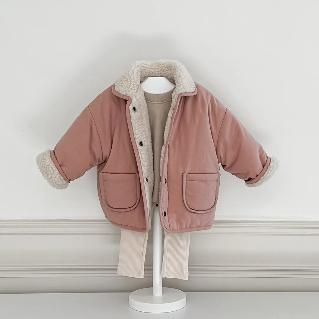 *PRE-ORDER* Reversible Teddy Coat - Dusky Pink