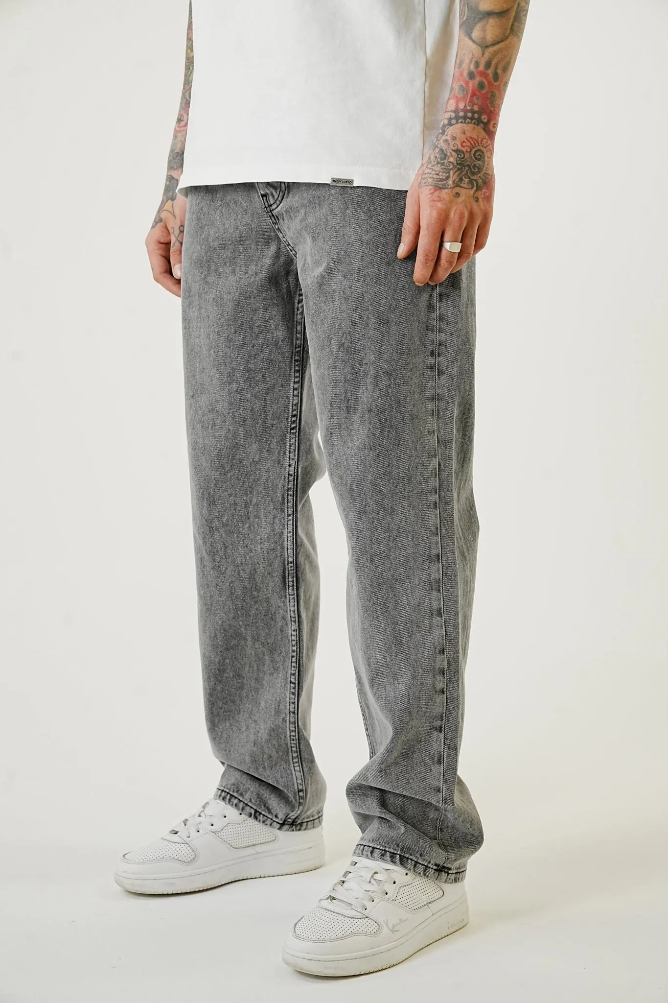 Premium Wide Basic Grey Jeans