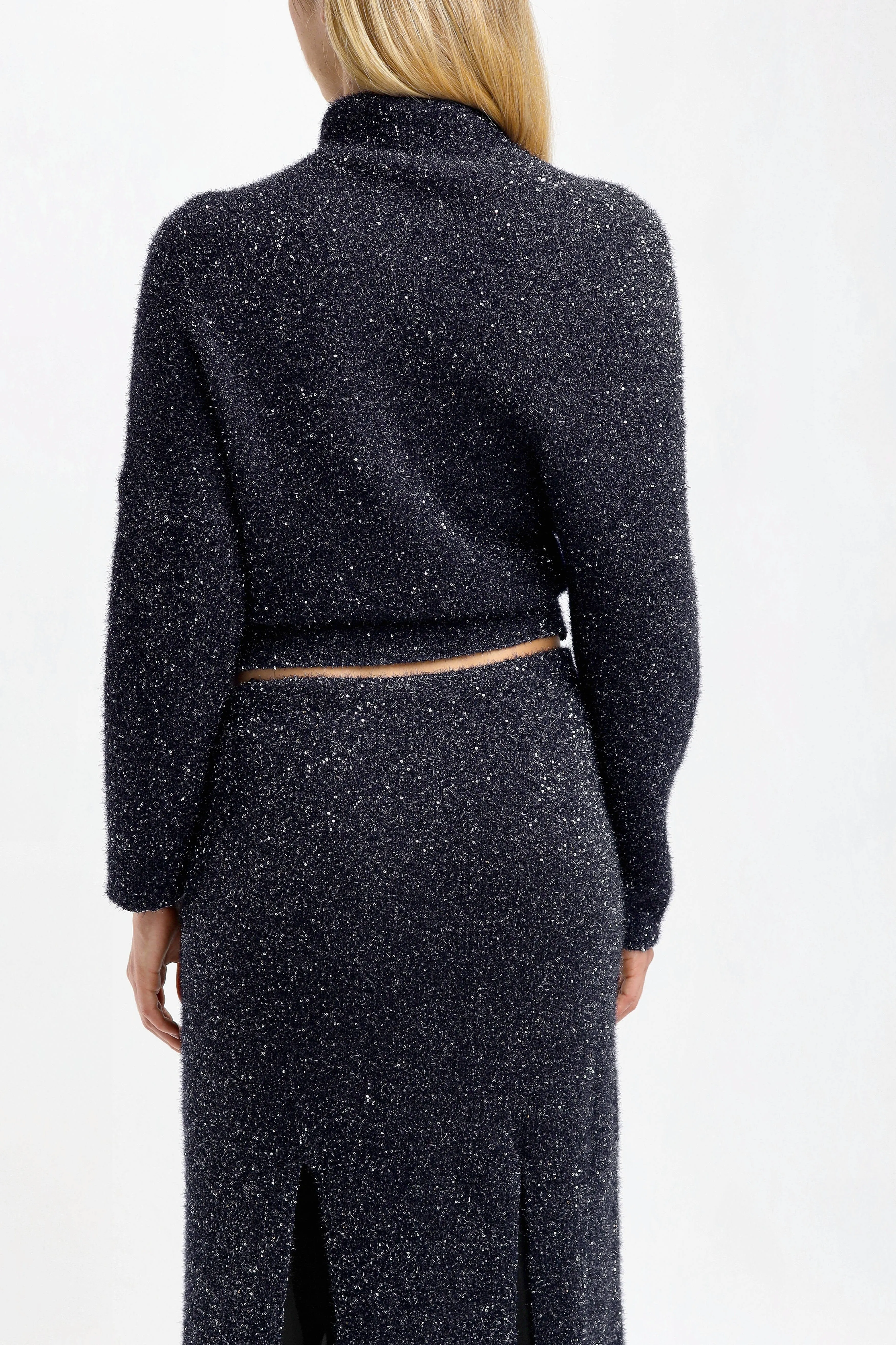 Pullover Technical Sequin in Navy