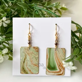 "Green Splash" Earrings