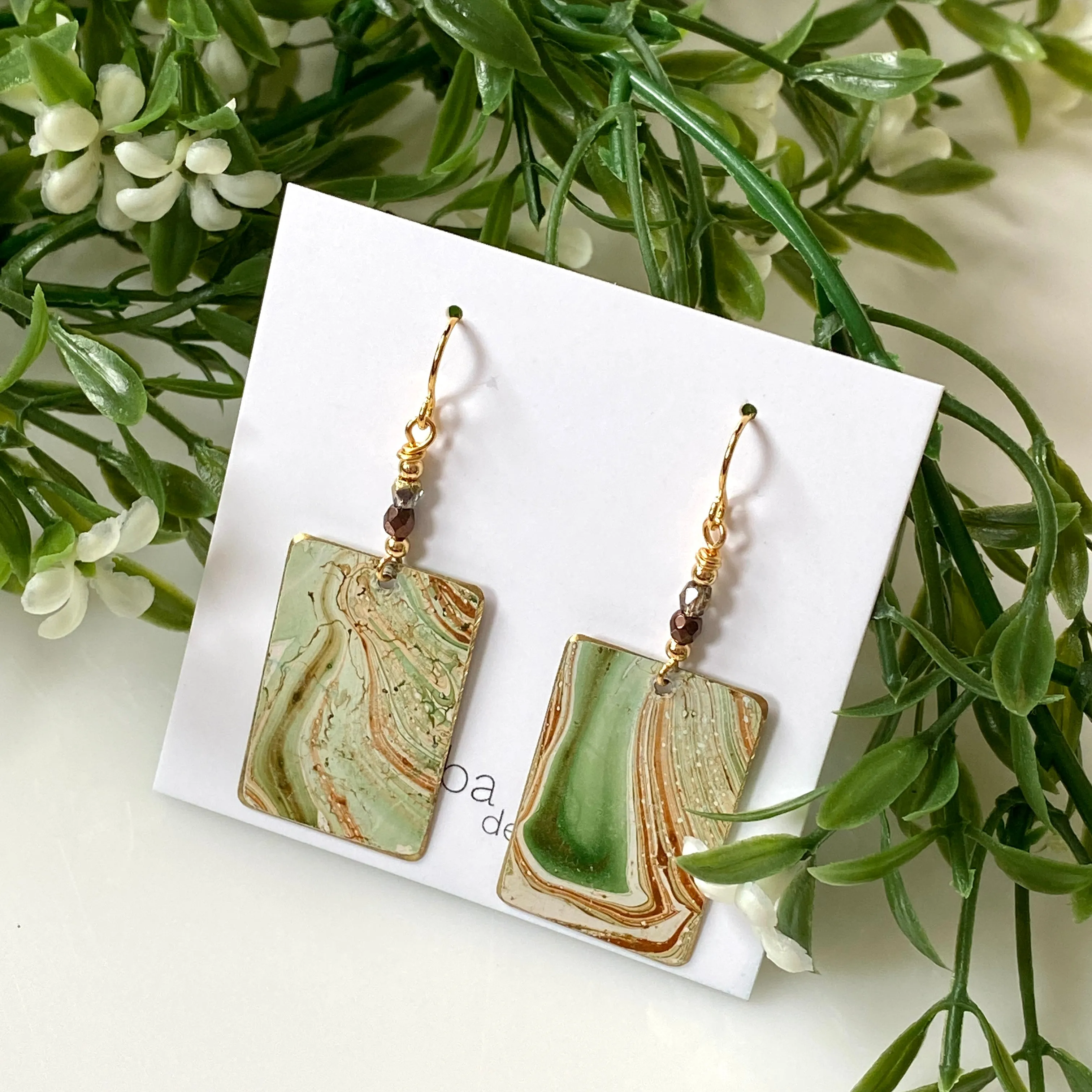 "Green Splash" Earrings