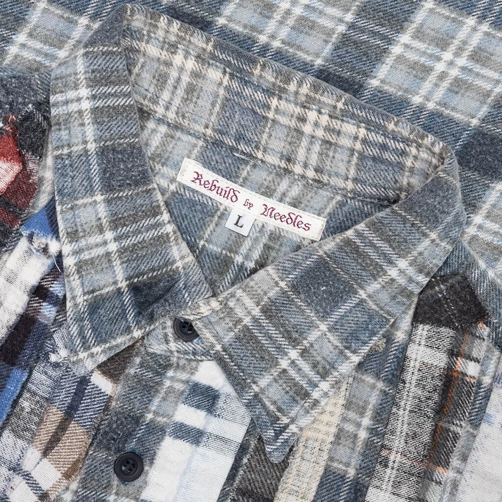 Rebuild by Flannel Shirt Ribbon Shirt - Grey/Ice