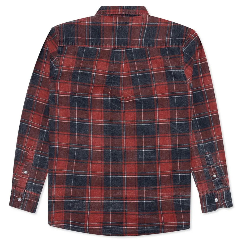 Rebuild by Flannel Shirt Ribbon Shirt - Red/Navy