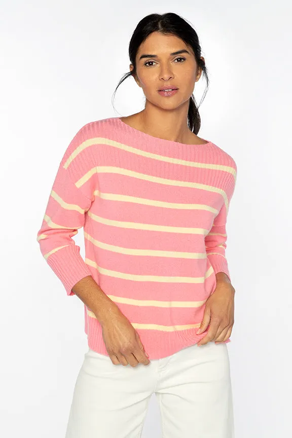 RIB YOKE STRIPE PULLOVER