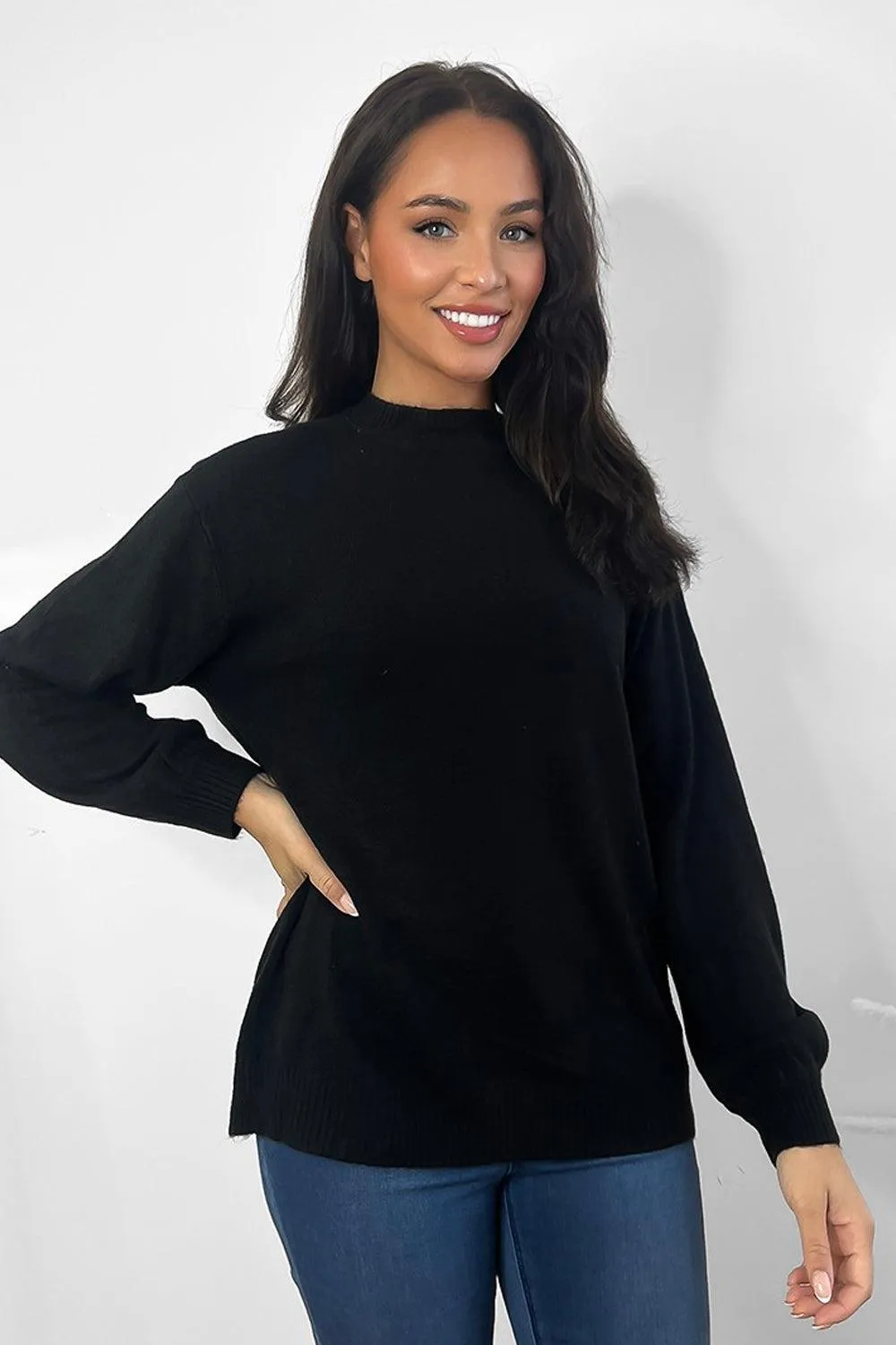 Ribbed Crew Neck Pullover