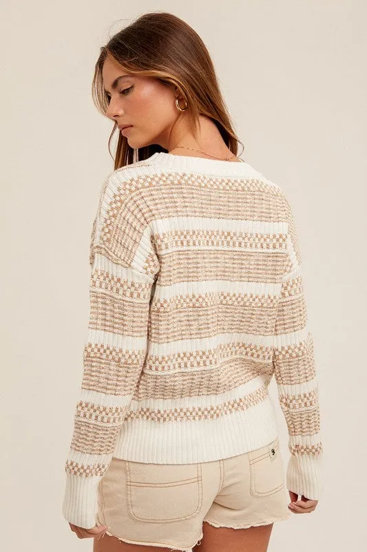 Textured Round Neck Pullover Sweater for Women - Cozy, Stylish Knitwear in Various Colors