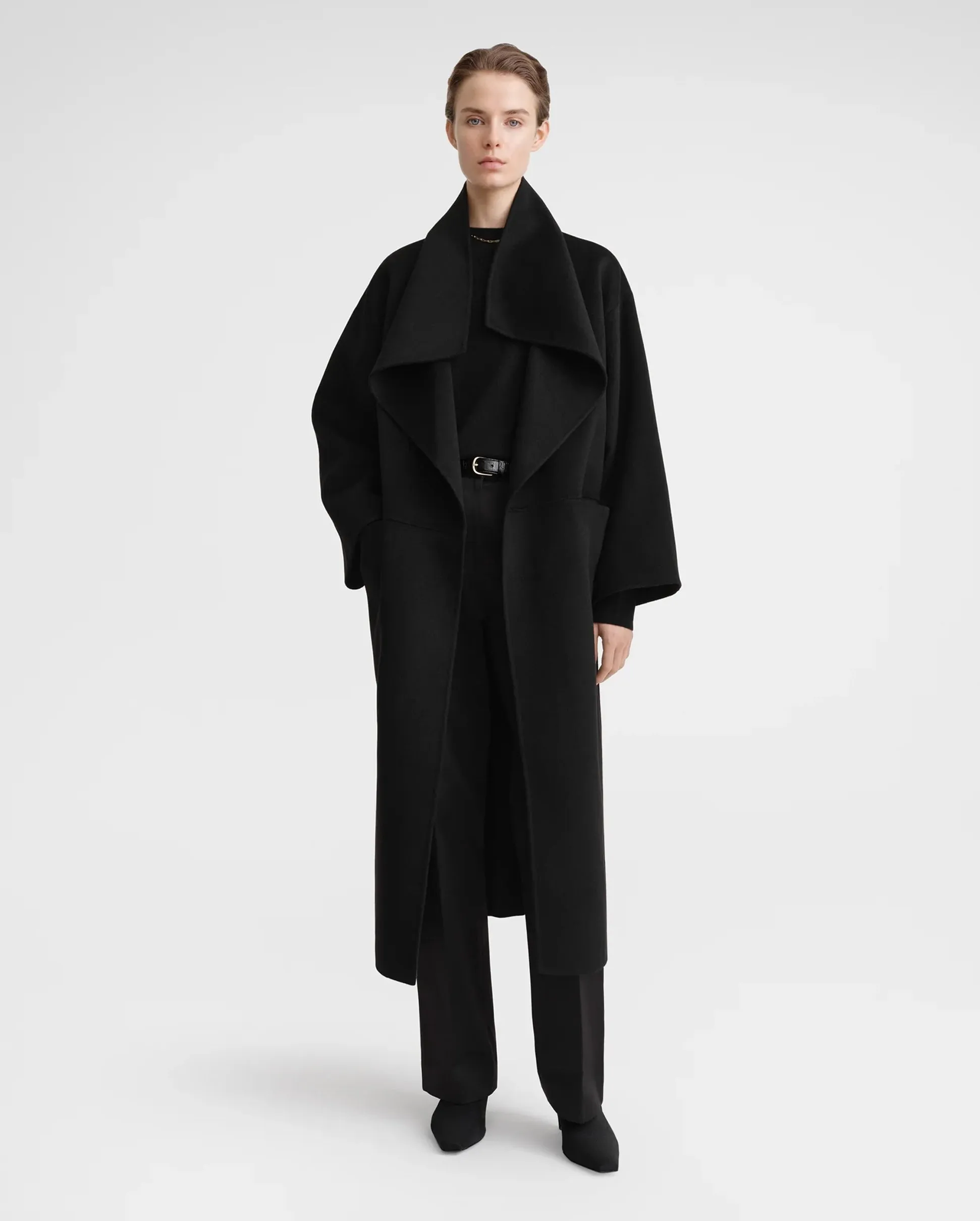 SIGNATURE WOOL CASHMERE COAT / BLACK