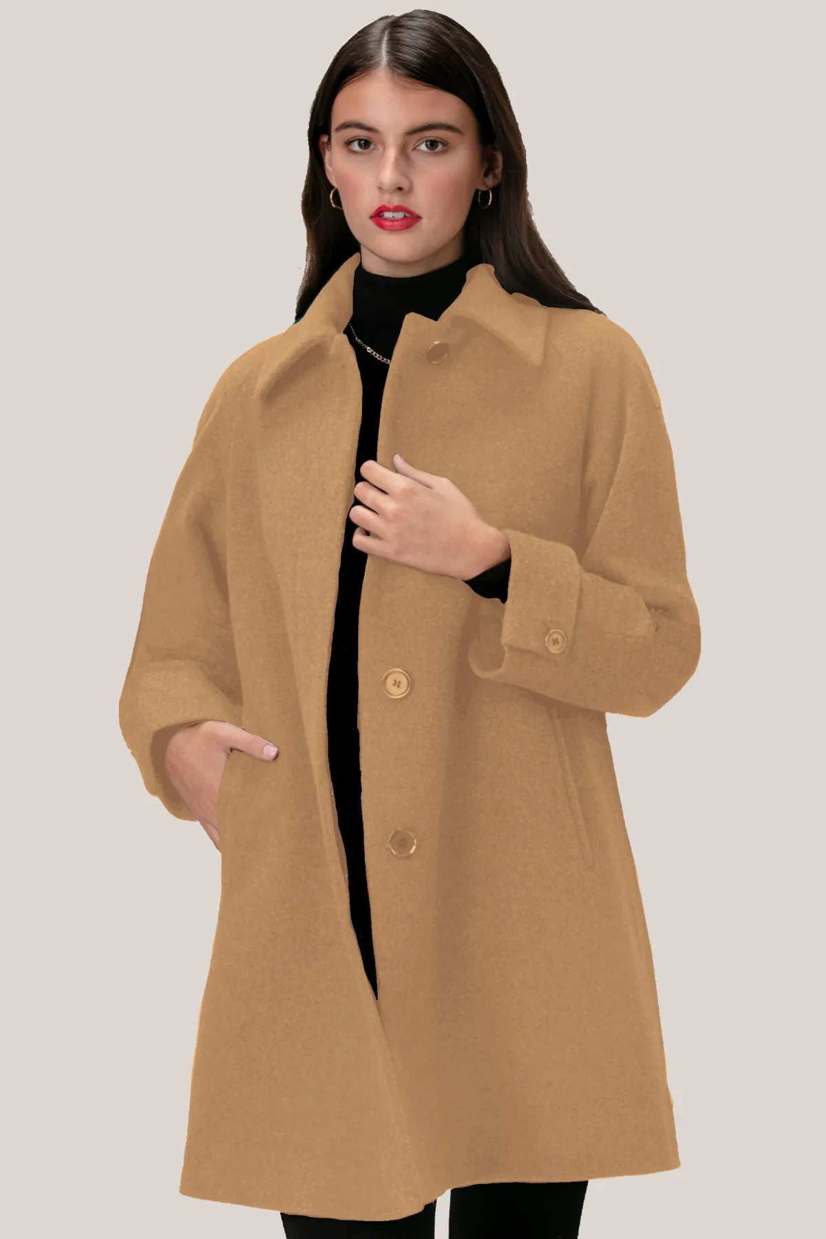 TRINITY Wool & Cashmere Swing Coat 3174