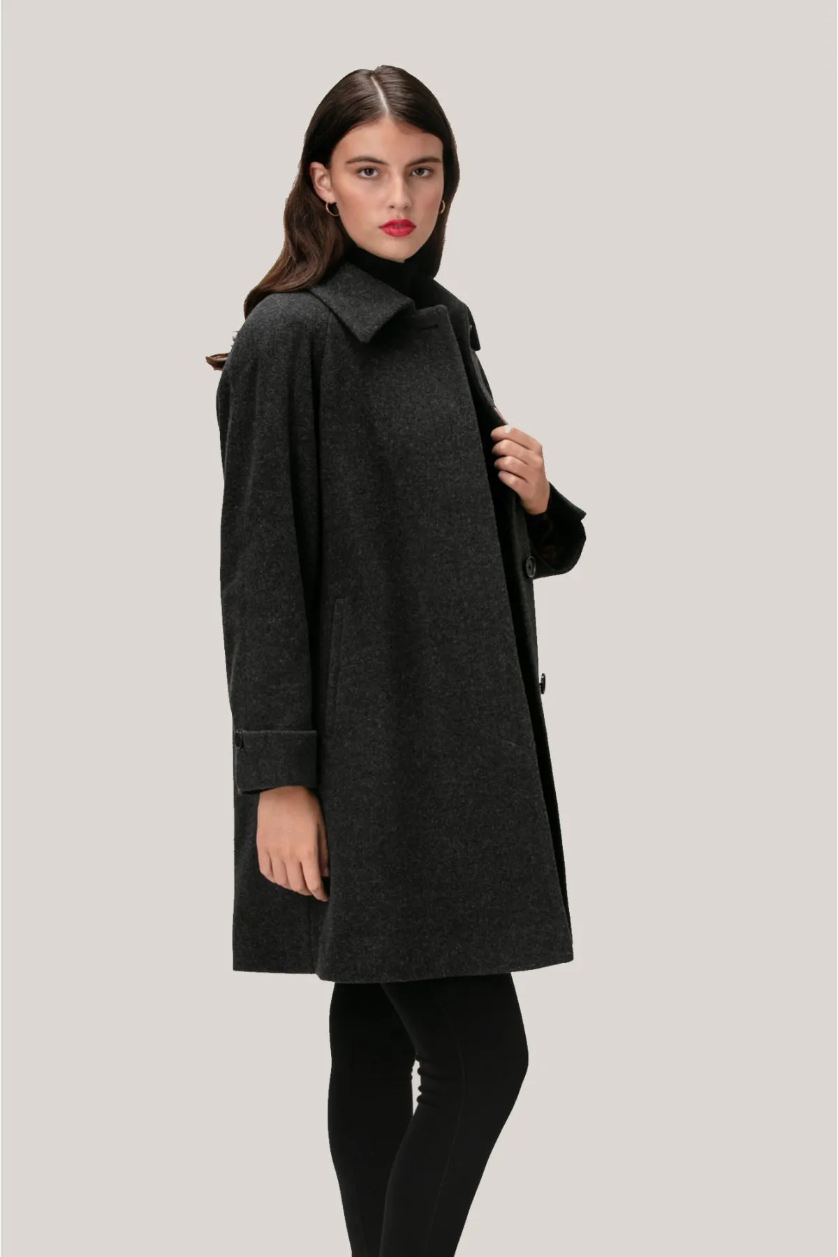 TRINITY Wool & Cashmere Swing Coat 3174