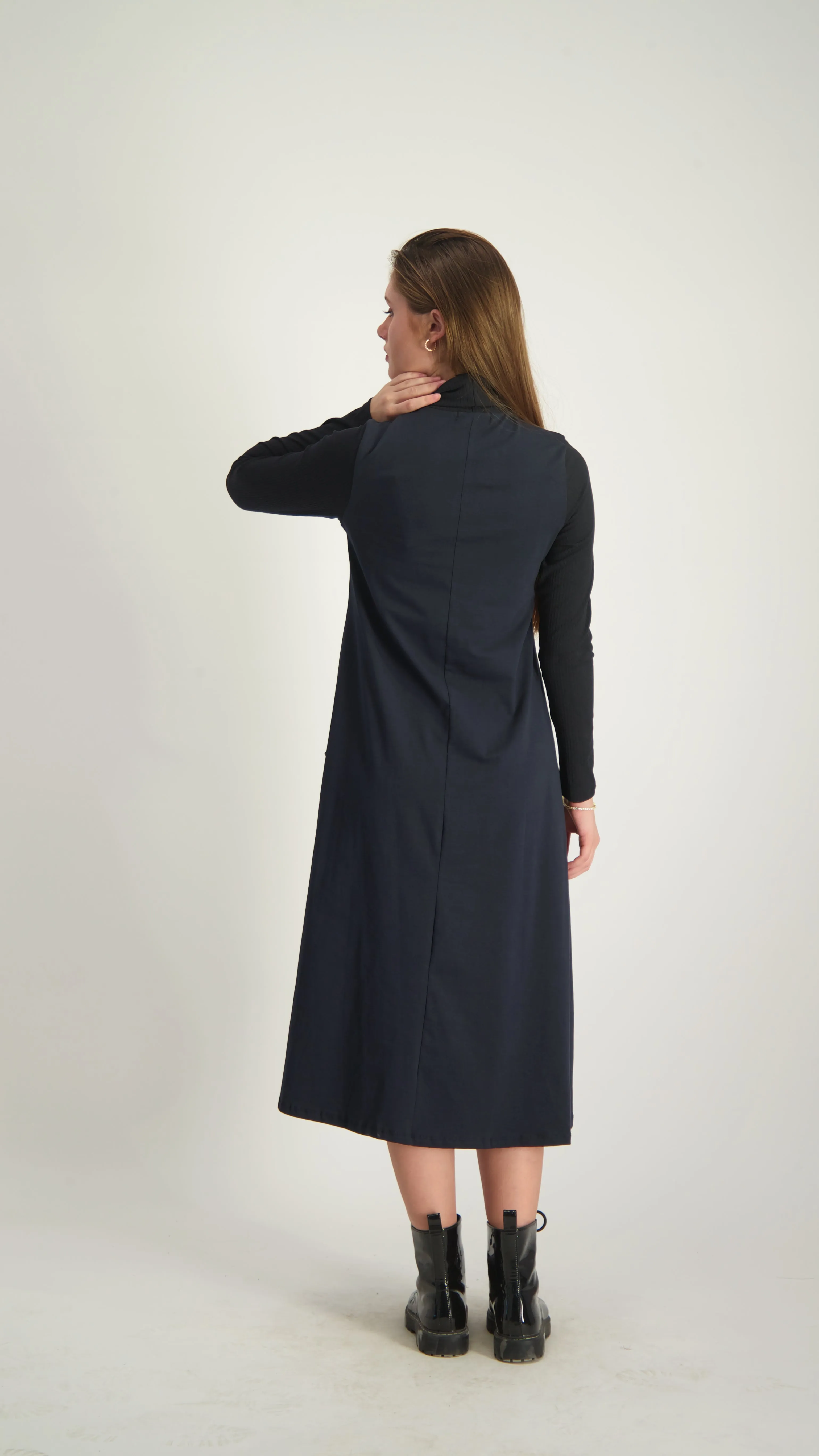 Turtleneck Pocket Dress / Navy