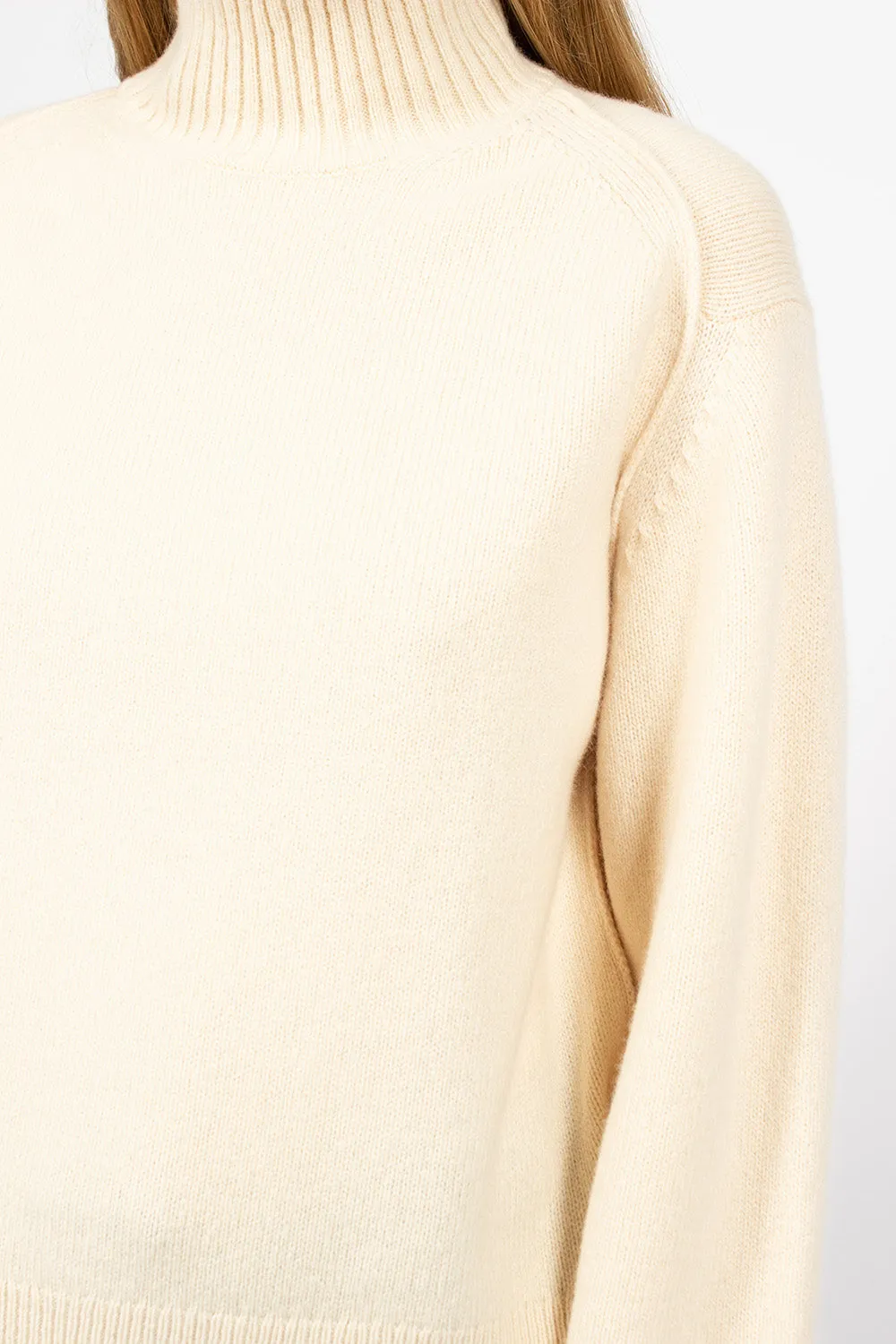 Turtleneck Sweater Cream Beige