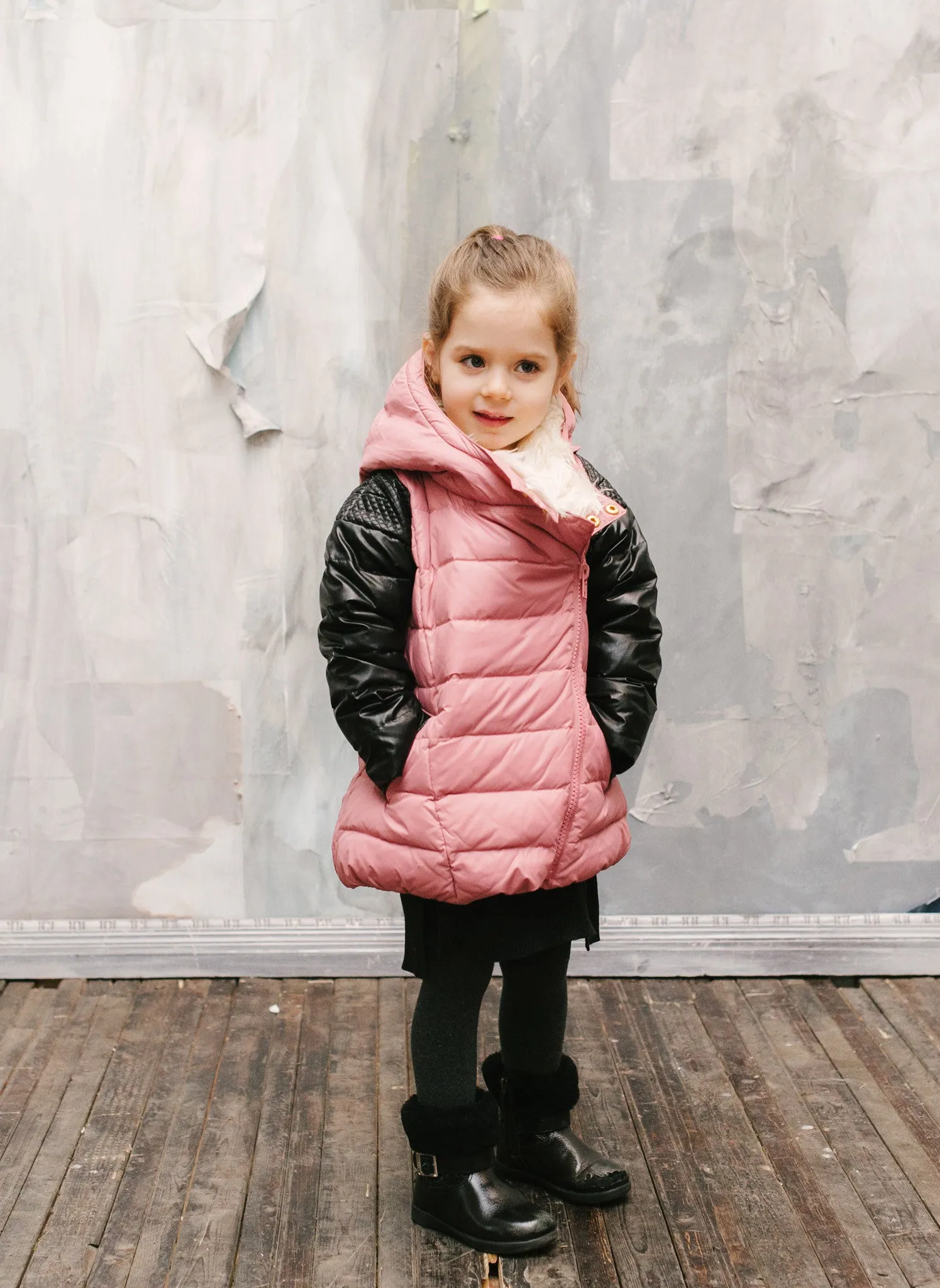 Vierra Rose Abigail Puffer Coat In Rosee