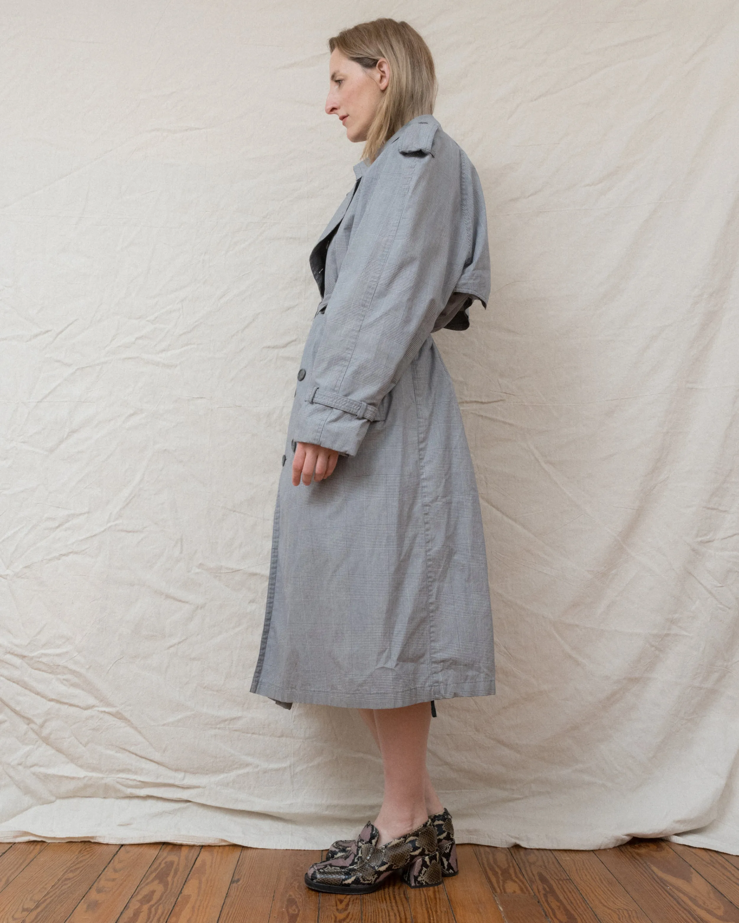 Vintage Plaid Trench Coat (S-L)