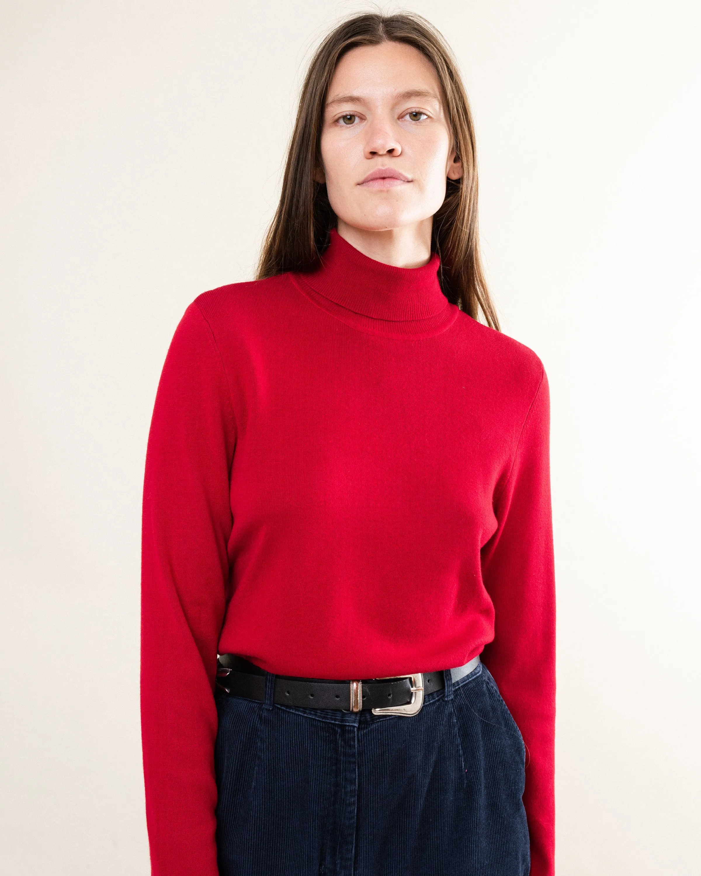 Vintage Wine Red Turtleneck Sweater (S/M)