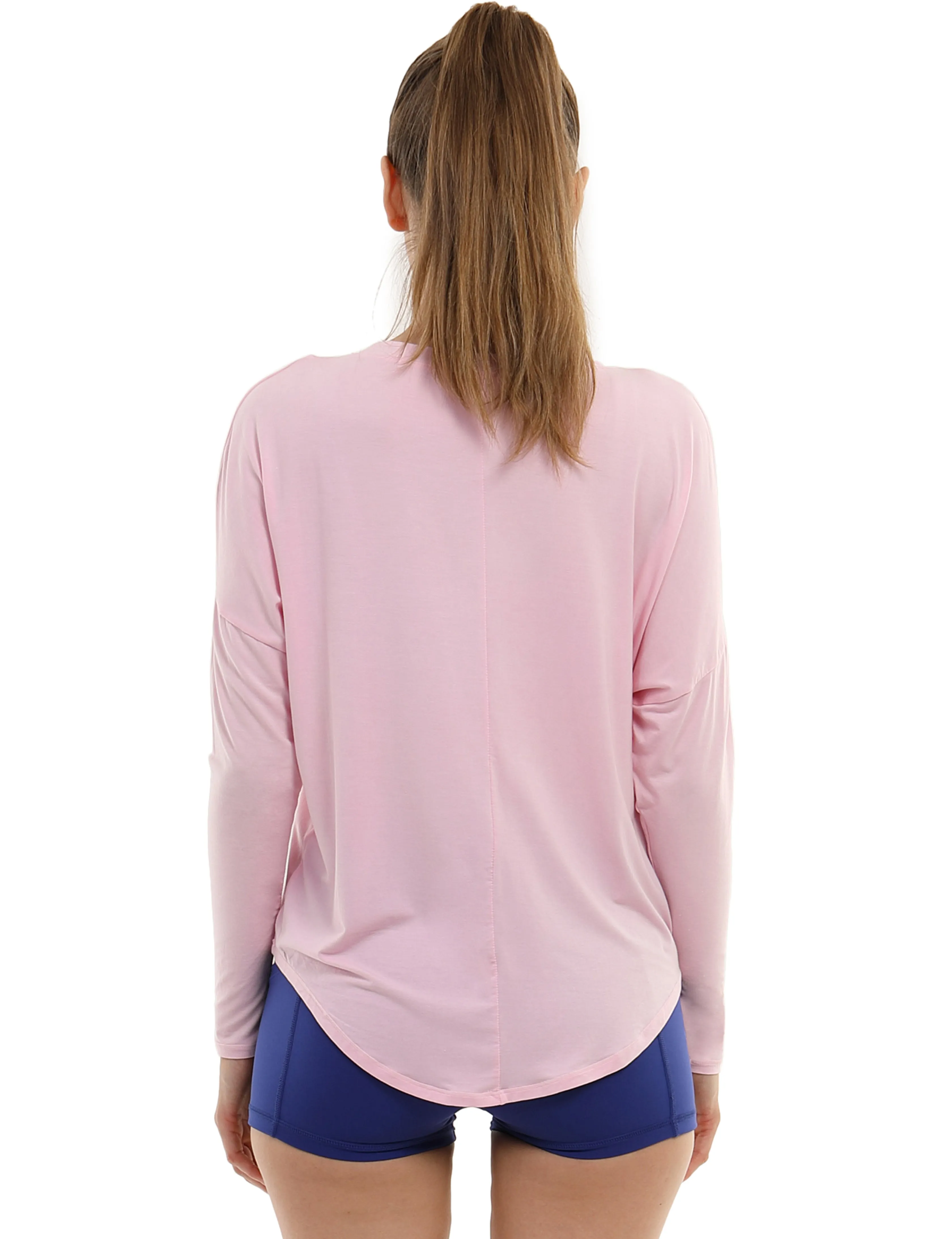 Yoga Batwing Tunic Tops lightpink